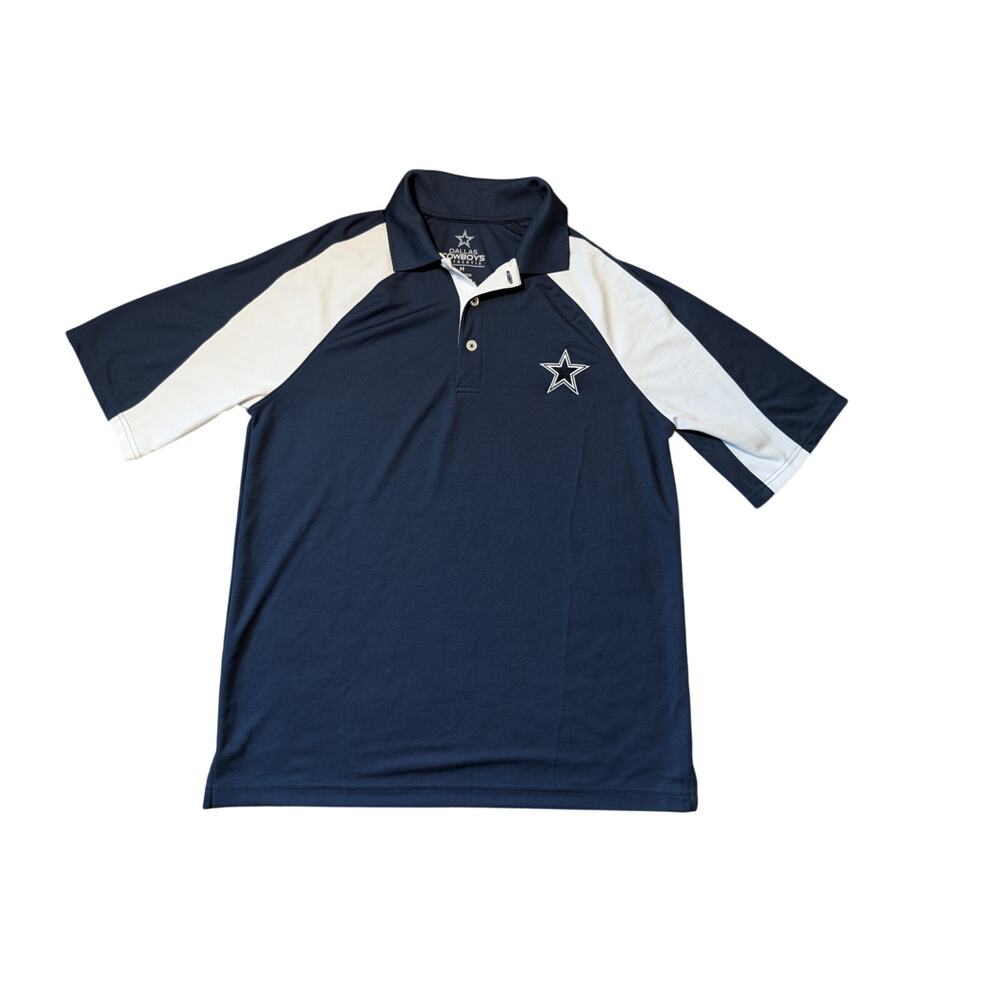Dallas Cowboys Authentic Navy White Colorblock Polo Shirt Mens Size M NFL
